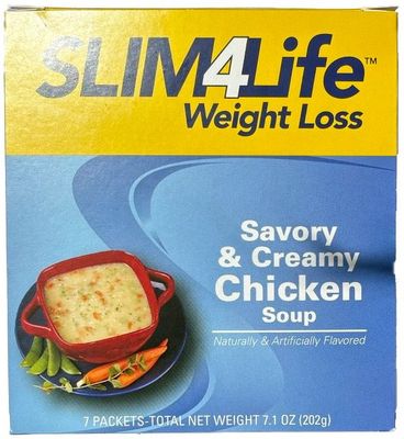 slim4life creamy chicken soup snack for weight loss support box cover