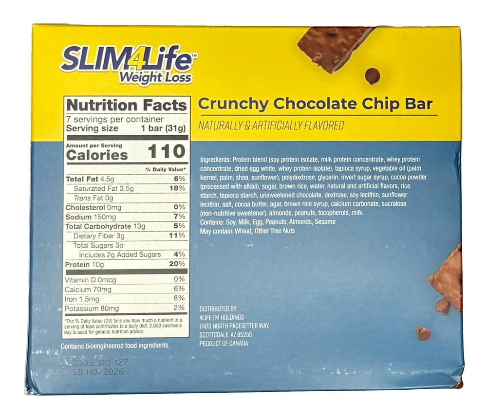 Crunchy Chocolate Chip Bar