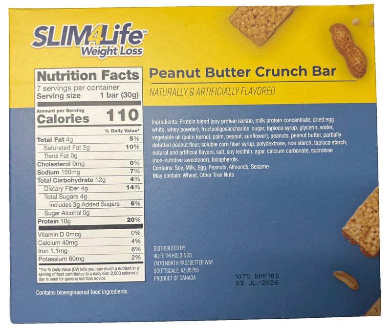 Peanut Butter Crunch Bar
