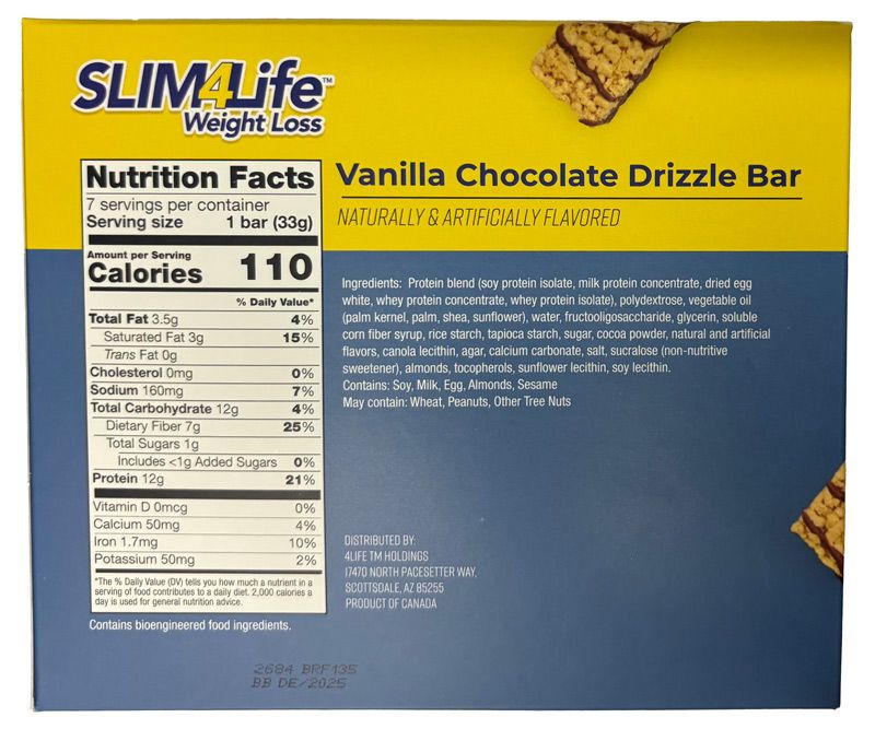 Vanilla Chocolate Drizzle Bar