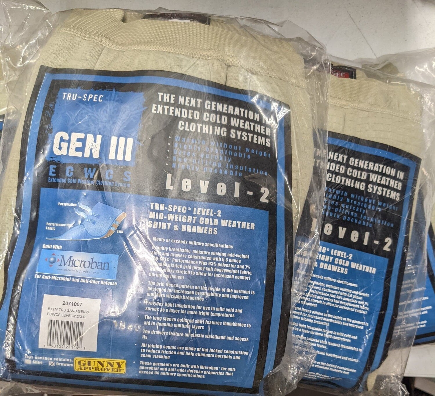 Tru-Spec Gen-3 Level 2 ECWCS Bottom Drawers Desert Sand 2XL Wholesale Lot of 10