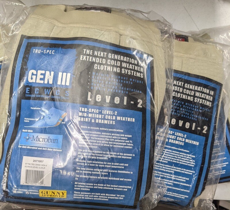 Tru-Spec Gen-3 Level 2 ECWCS Bottom Drawers Desert Sand 2XL Wholesale Lot of 10