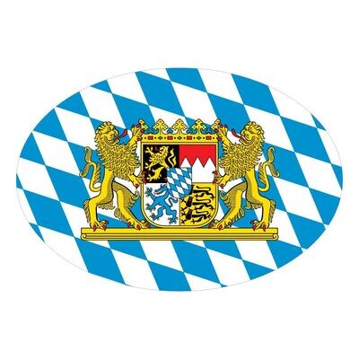 Bayern - ovales bayerische Staatswappen, Aufkleber