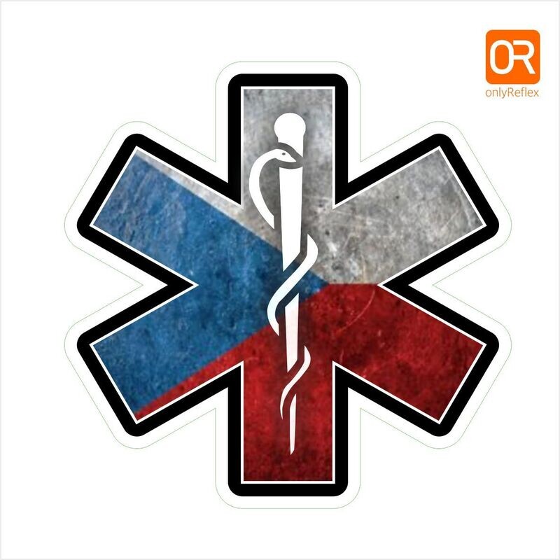 Tschechien -Česká Republika Star of Life Logo, Aufkleber