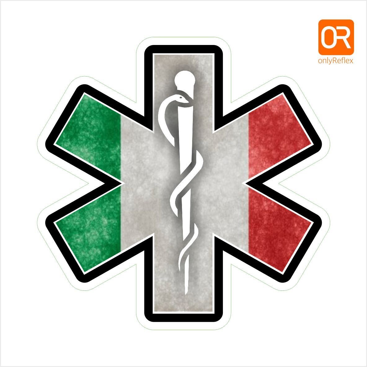 Italien - Italia Star of Life Logo, Aufkleber