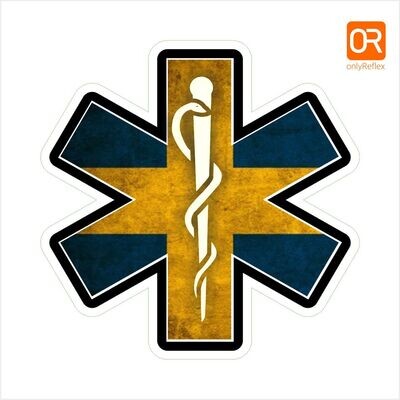 Schweden - Sverige Star of Life Logo, Aufkleber - Sticker