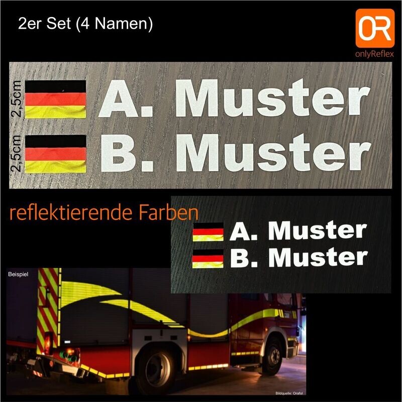 Beschriftungssatz Fahrer/Beifahrer,  2-zeilig, Aufkleber - Motorsport