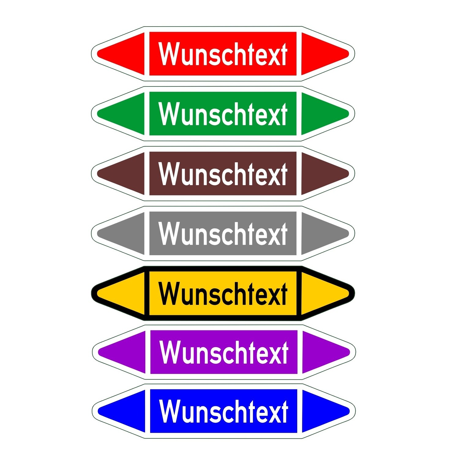 Wunschtext/Farbe Rohrleitungsbeschriftung