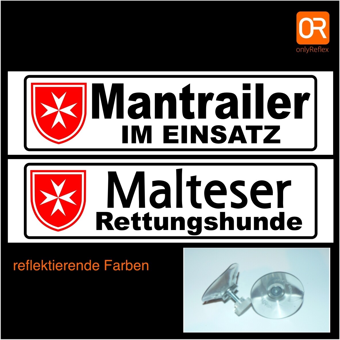 Schild mit Saugnapf Malteser - MHD Bad Säckingen