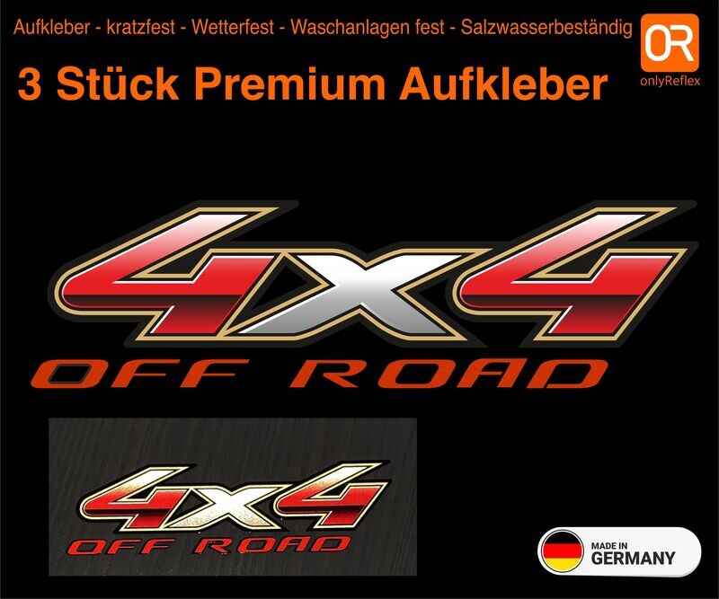 4x4 off road - rot, 3 er Set