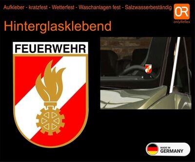 Feuerwehr Österreich Logo, Invers gedruckt - Hinterglasklebend (2 Stück)