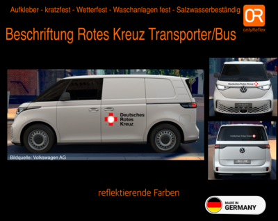 Fahrzeugbeschriftung für Rotes Kreuz Transporter