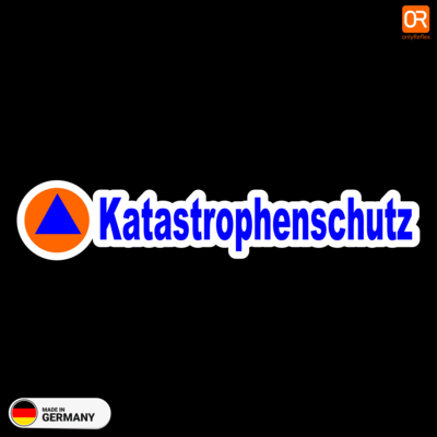 Katastrophenschutz Langlogo mit Hintergrund Aufkleber