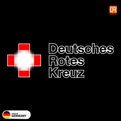 DRK Deutsches Rotes Kreuz Kompaktlogo, Aufkleber (mit Hintergrund)