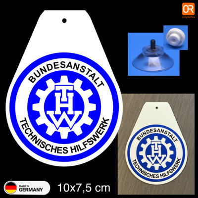 THW Wappen Bundesanstalt, Schild mit Saugnapf