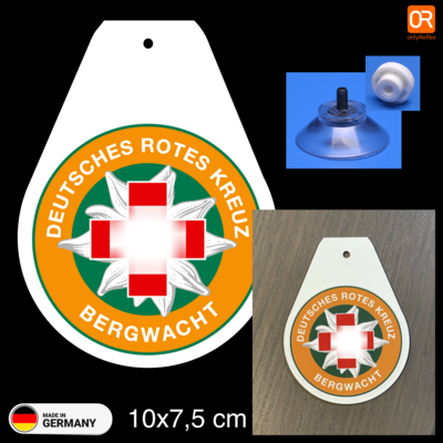 Bergwacht Wappen, Schild mit Saugnapf