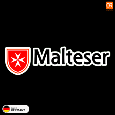 Malteser Langlogo mit Hintergrund Aufkleber