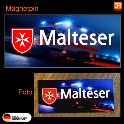 Malteser Magnetpin Kühlschrankmagnet, 8x3,5 cm