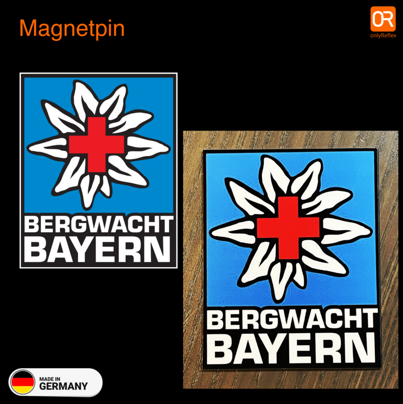 Bergwacht Bayern  Magnetpin Kühlschrankmagnet, 7x6 cm