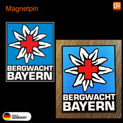 Bergwacht Bayern Magnetpin Kühlschrankmagnet, 7x6 cm