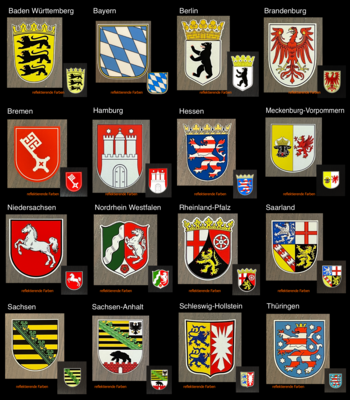 Wappen der Bundesländer/Regionen Deutschland, Aufkleber - Sticker