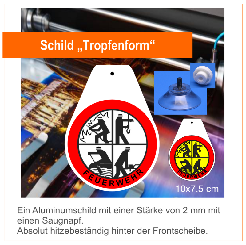 Schild „Tropfenform“  Feuerwehr