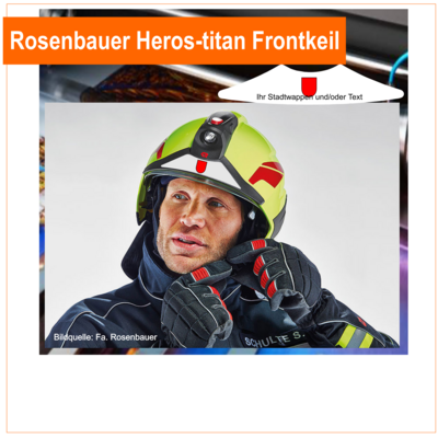 Rosenbauer HEROS-titan Frontkeil mit Stadtwappen/Text, Aufkleber