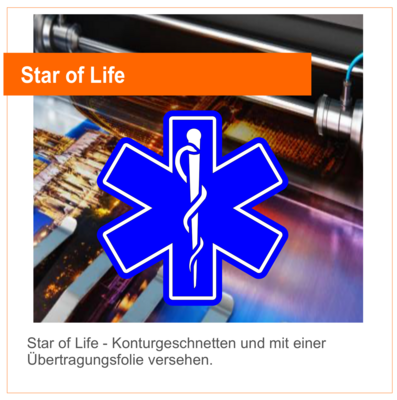 Star of Life Logo Fahrzeugbeschriftung, Aufkleber