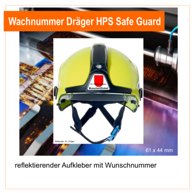 Dräger HPS Safe Guard Helmbeschriftung