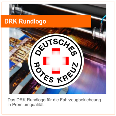 DRK Deutsches Rotes Kreuz Rundlogo Aufkleber - Fahrzeugbeschriftung