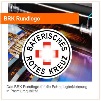 Bayerisches Rotes Kreuz Rundlogo BRK Aufkleber - Fahrzeugbeschriftung