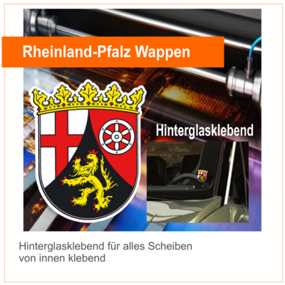 Rheinland - Pfalz Wappen - Aufkleber Hinterglasklebend