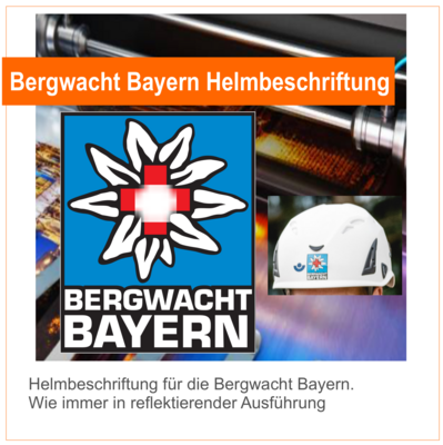 Bergwacht Bayern Helmbeschriftung 5x4 cm