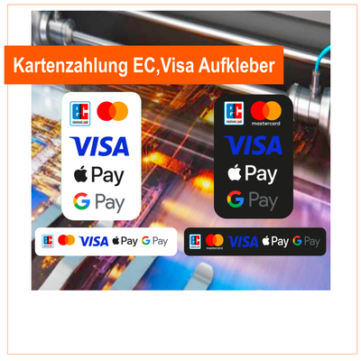 Kartenzahlung EC, Visa, Apple Pay, Google Pay - 6 Stück