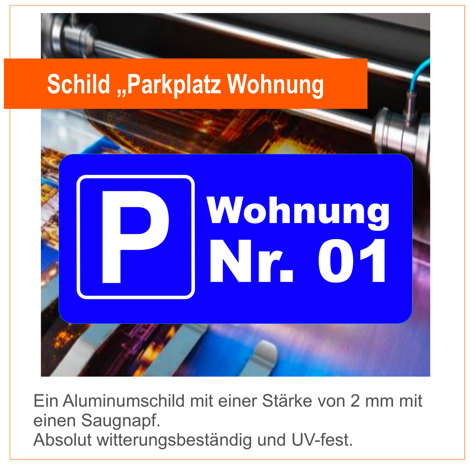 Parken Wohnungsnummer  - Aufkleber/ Aluminiumschild