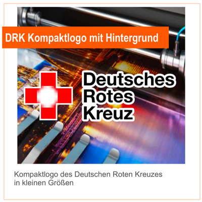 DRK Deutsches Rotes Kreuz Kompaktlogo, Aufkleber (mit Hintergrund)