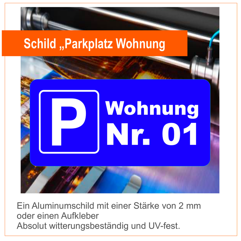 Parkplatz Wohnungsnummer Schilder/Aufkleber