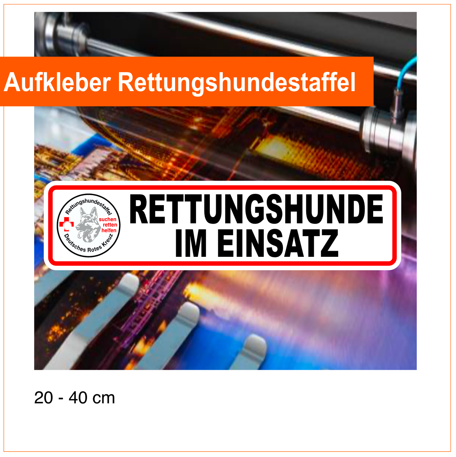 Rettungshund im Einsatz - Aufkleber