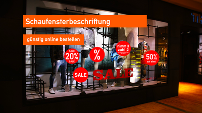 Schaufensterbeschritung