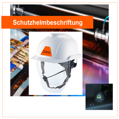 Schutzhelm Bauhelm - Helmbeschriftung Schutzhelm Bauhelm - Helmbeschriftung "Ihr Logo"
