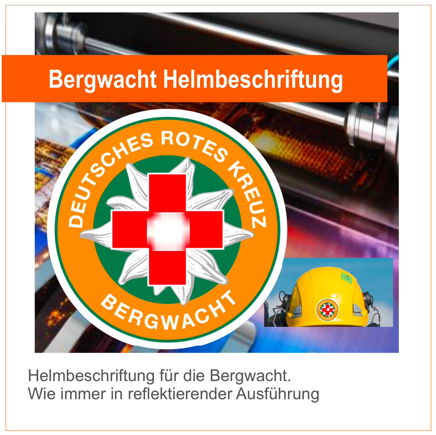 Bergwacht Helmbeschriftung 5x5 cm