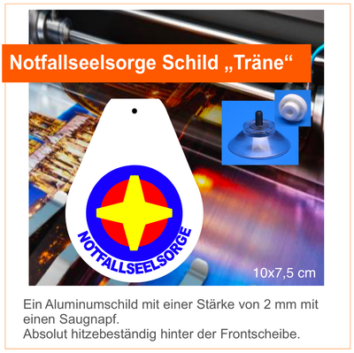 Notfallseelsorge  Wappen, Schild mit Saugnapf