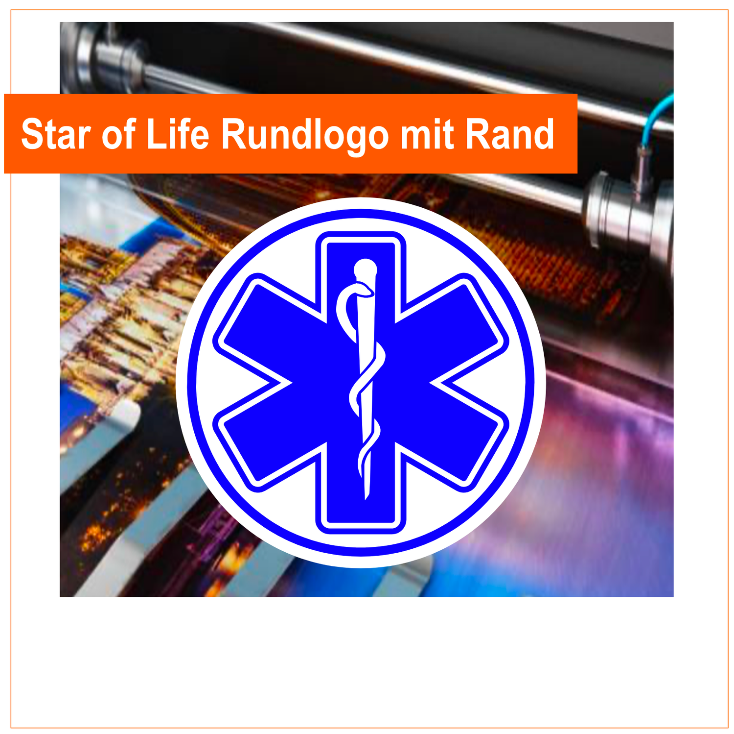 Star of Life  mit Rand - Rundlogo  Aufkleber