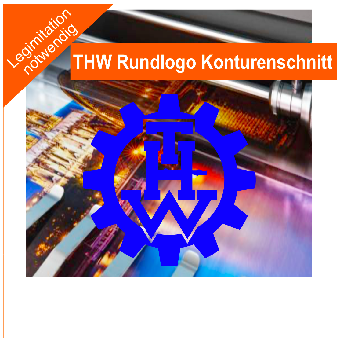 Technische Hilfswerk Rundlogo ohne Hintergrund, Fahrzeugbeschriftung