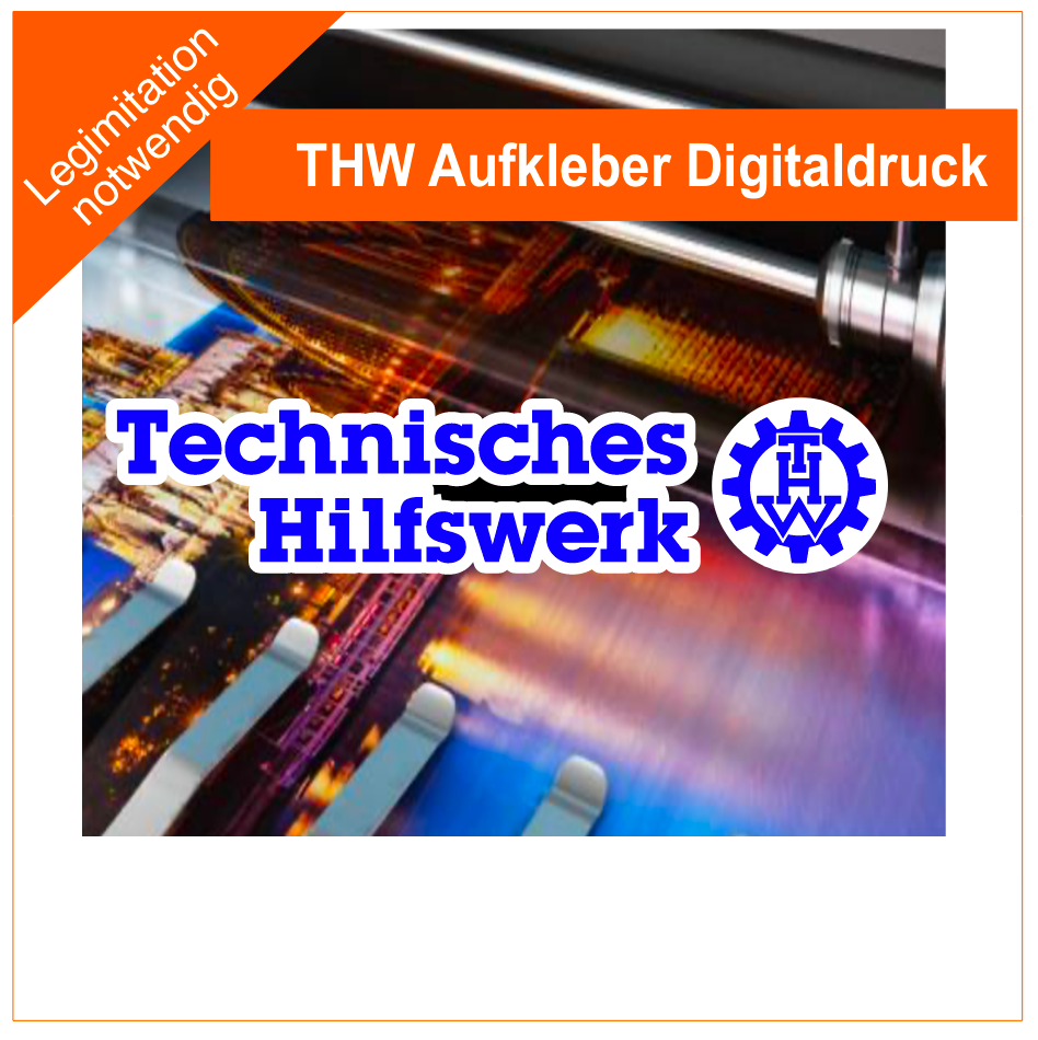 THW Langlogo mit Hintergrund Aufkleber