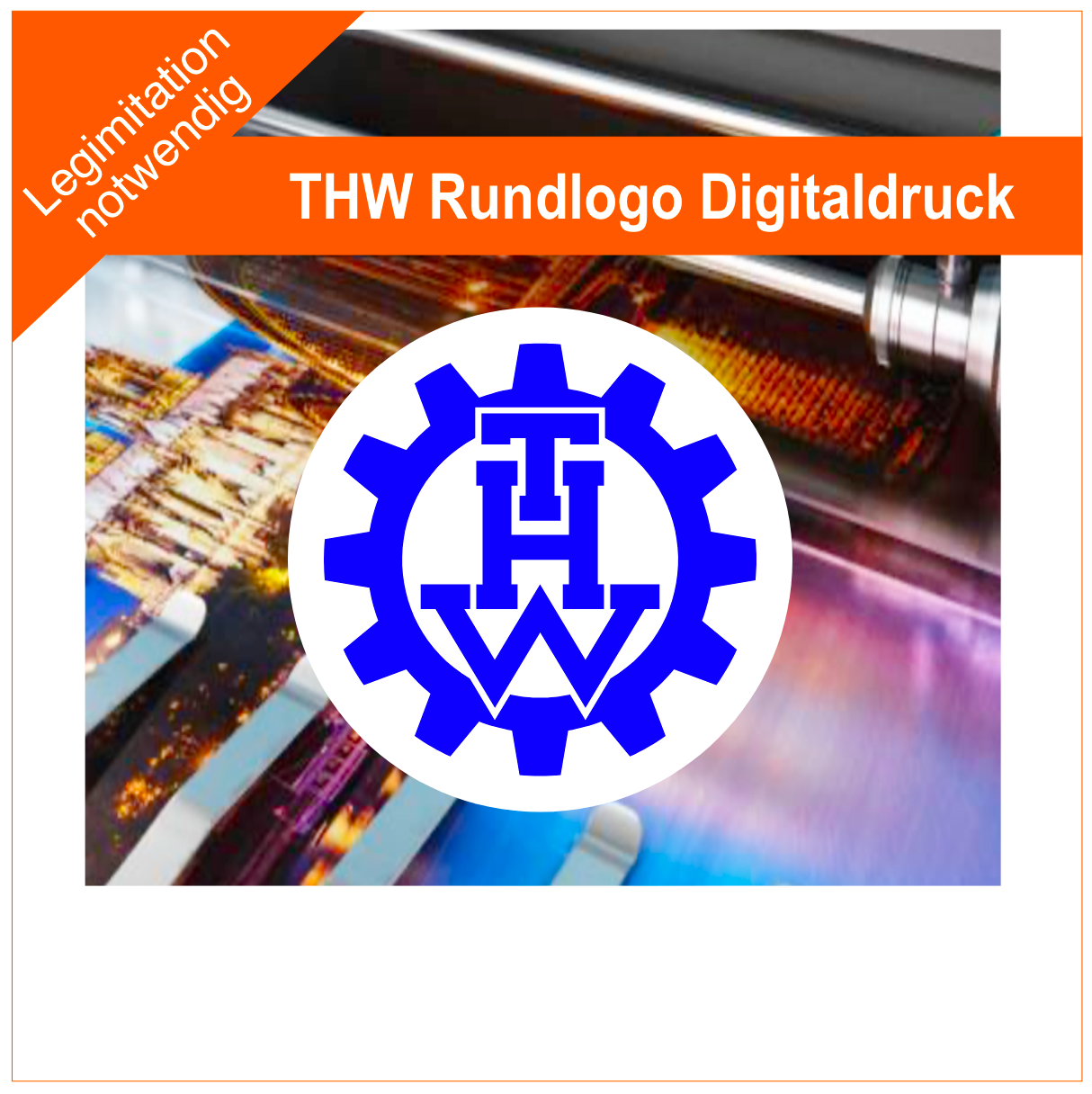 THW  Technisches Hilfswerk   Rundlogo Aufkleber Digitaldruck