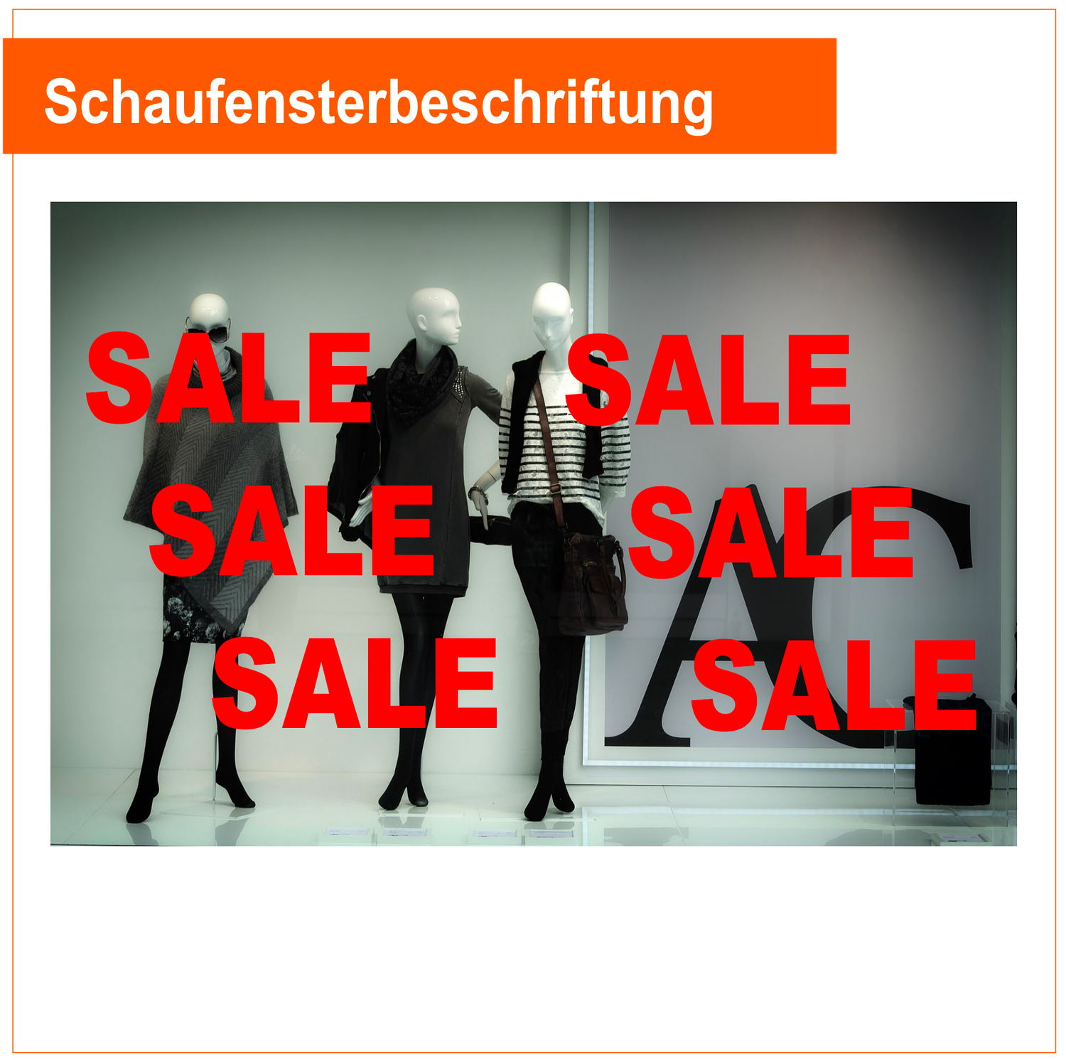 SALE -   6 Stück - Schaufensterbeschriftung Folienschnitt