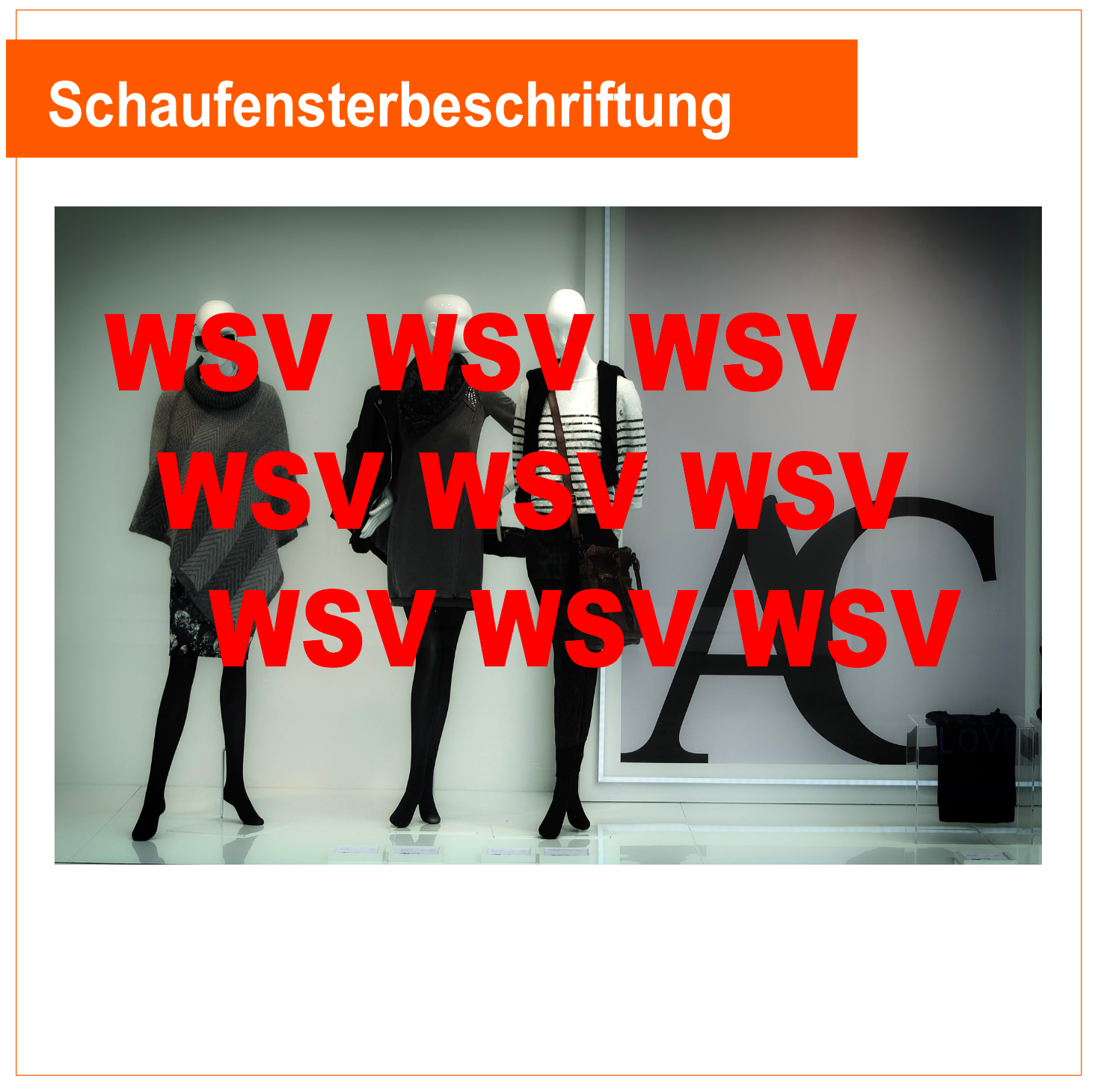 WSV WSV WSV  3 Stück - Schaufensterbeschriftung Folienschnitt