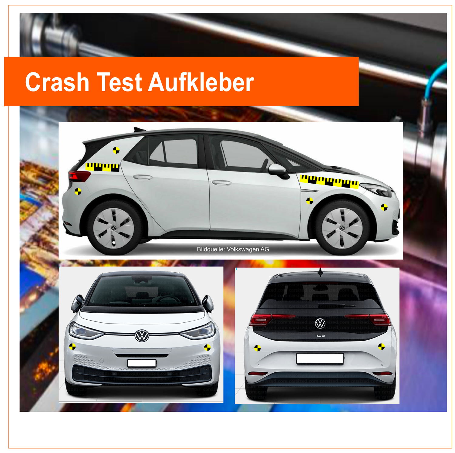 Crash Test Car Fahrzeugbeklebung