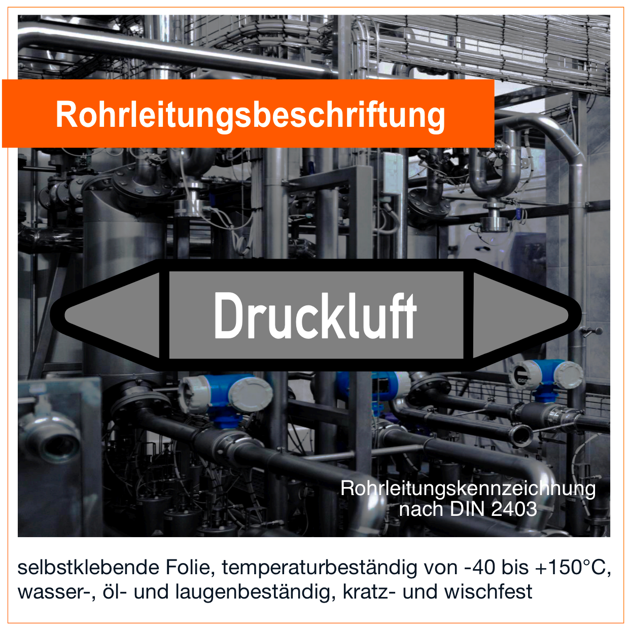 Druckluft  - Rohrleitungskennzeichnung (VE 10 Stück)
